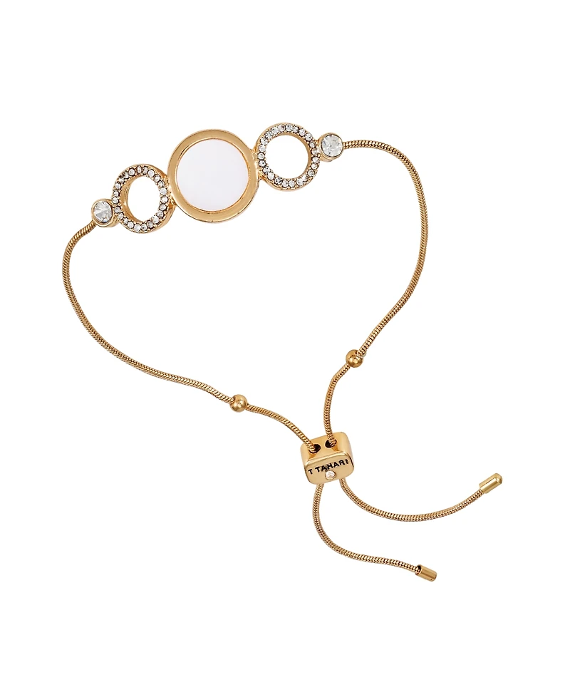 T Tahari Gold-Tone Circle Coin Slider Bracelet