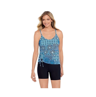 ShapeSolver by Mimi Flamingo Women's Side Ring Tankini Swimsuit Top