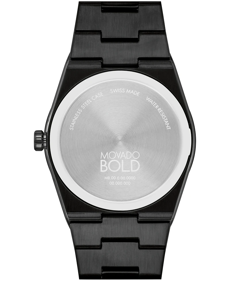 Movado Men's Quest Swiss Quartz Ionic Plated Black Steel 40mm Watch
