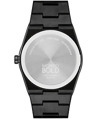 Movado Men's Quest Swiss Quartz Ionic Plated Black Steel 40mm Watch