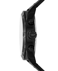 Diesel Men's Spiked Chronograph Black Leather Watch 49mm