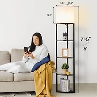 Atamin Alvis Edge - Corner Shelf Floor Lamp, Led Bulb Included