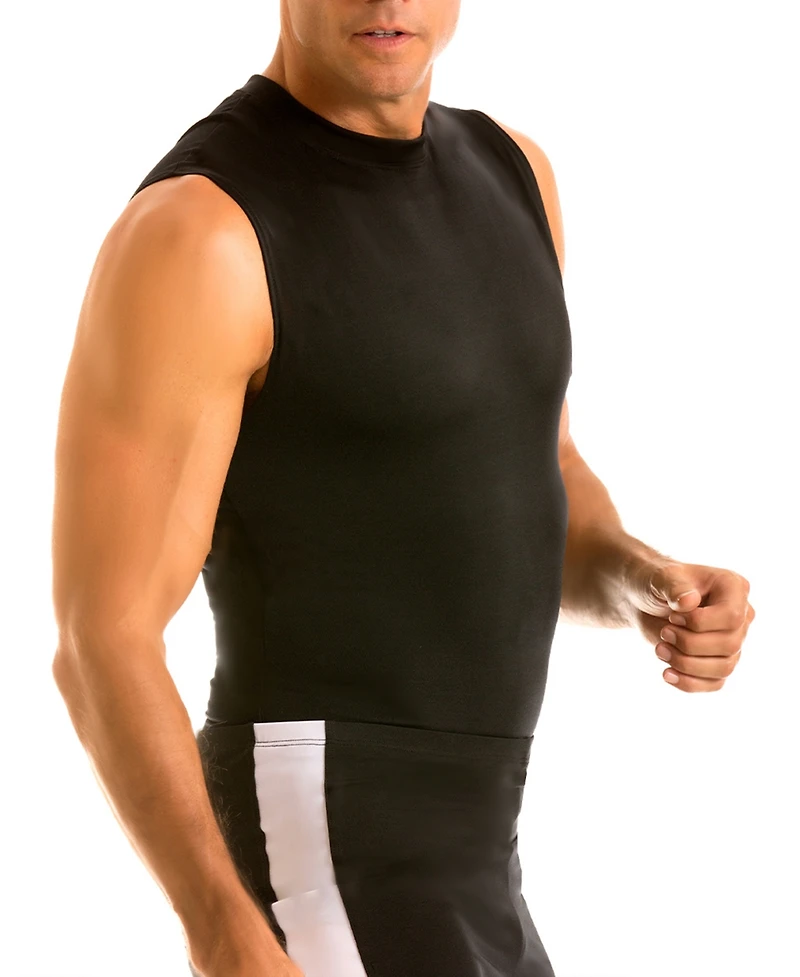 Instaslim Men's Activewear Hi-Neck Sleeveless Crewneck T-shirt