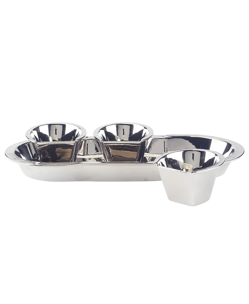Certified International Derby Day at the Races Silver Plated 3-d Horseshoe 4 Pc Tray Set