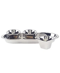 Certified International Derby Day at the Races Silver Plated 3-d Horseshoe 4 Pc Tray Set