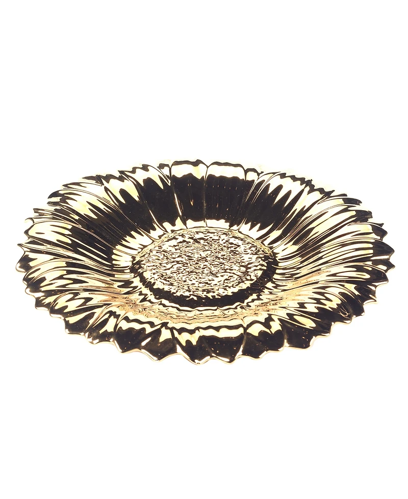Certified International Gold Coast 3-d Sunflower Platter