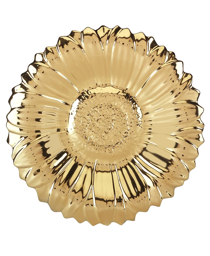Certified International Gold Coast 3-d Sunflower Platter