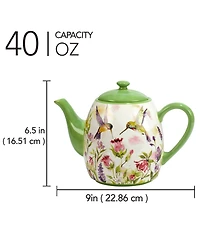 Certified International Hummingbirds Teapot, 40 oz