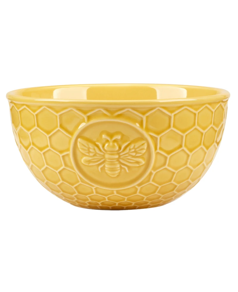 Certified International French Bees Set of 4 Embossed Honeycomb Ice Cream Bowls
