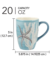 Certified International Beyond the Shore Set of 4 Mugs