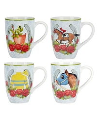 Certified International Derby Day at the Races Set of 4 Mugs