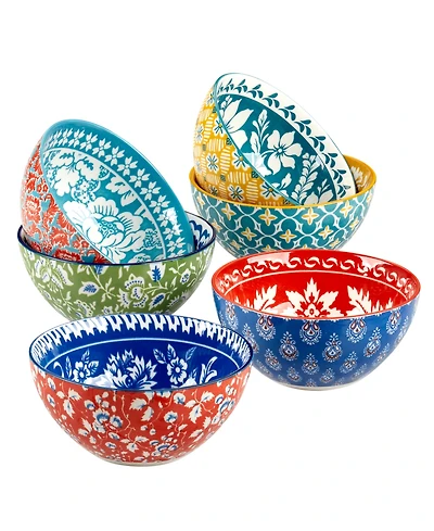 Certified International Panache Set of 6 All Purpose Bowls, 4.75" 6 Asst