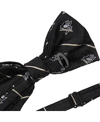 Men's Black Pittsburgh Penguins Oxford Bow Tie