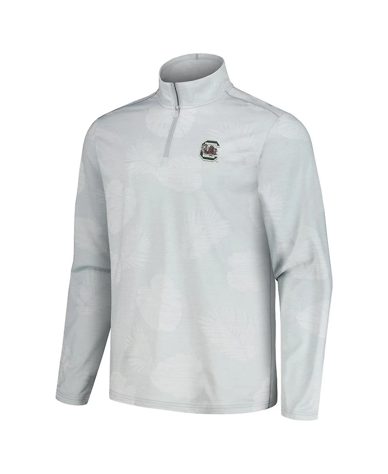 Men's Tommy Bahama Gray South Carolina Gamecocks Delray Frond IslandZone Quarter-Zip Jacket