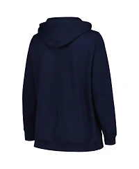 Women's Champion Navy Notre Dame Fighting Irish Plus Size Heart & Soul Notch Neck Pullover