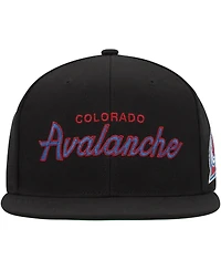 Men's Mitchell & Ness Black Colorado Avalanche Core Team Script 2.0 Snapback Hat