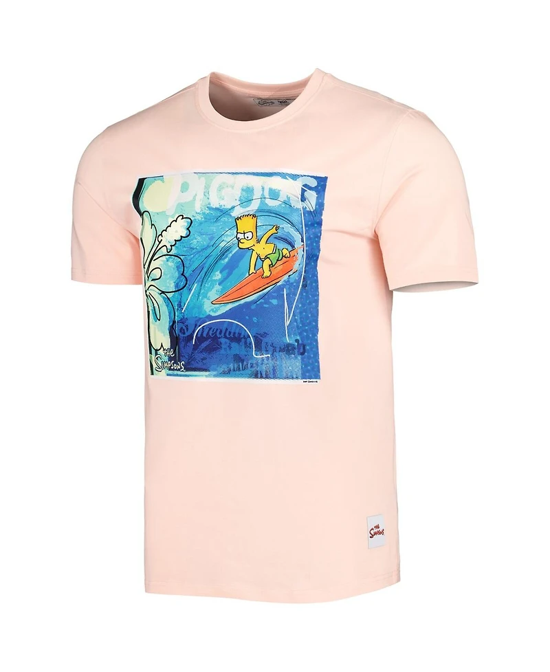 Men's and Women's Freeze Max Pink The Simpsons Surfboarding T-shirt