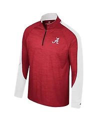 Men's Colosseum Crimson Alabama Crimson Tide Langmore Raglan Quarter-Zip Top