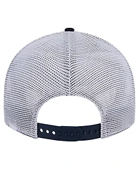 Men's New Era Navy Michigan Wolverines Throwback Circle Patch 9FIFTY Trucker Snapback Hat