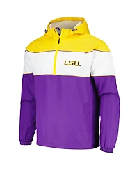 Men's G-iii Sports by Carl Banks Purple Lsu Tigers Center Line Half-Zip Raglan Hoodie Jacket