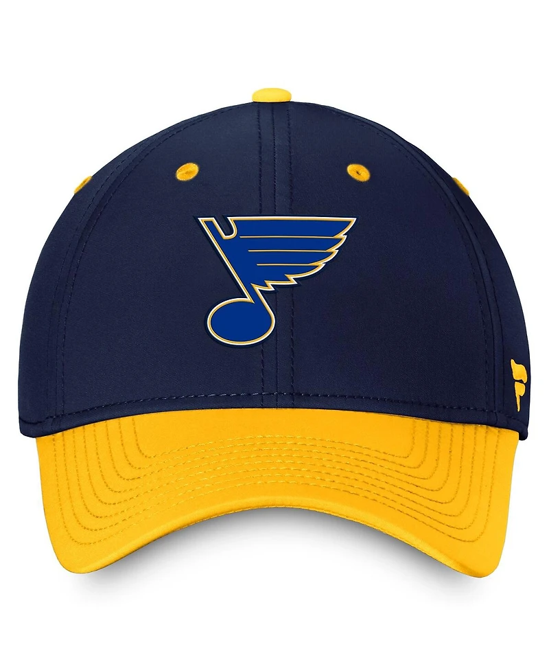 Men's Fanatics Navy, Gold St. Louis Blues Authentic Pro Rink Two-Tone Flex Hat