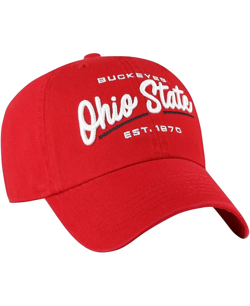 Women's '47 Brand Scarlet Ohio State Buckeyes Sidney Clean Up Adjustable Hat
