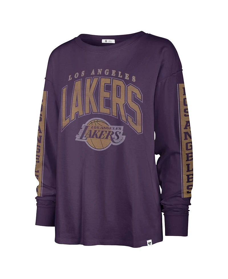 Women's '47 Brand Purple Los Angeles Lakers Tomcat Long Sleeve T-shirt