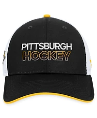 Men's Fanatics Black Pittsburgh Penguins Authentic Pro Rink Trucker Adjustable Hat