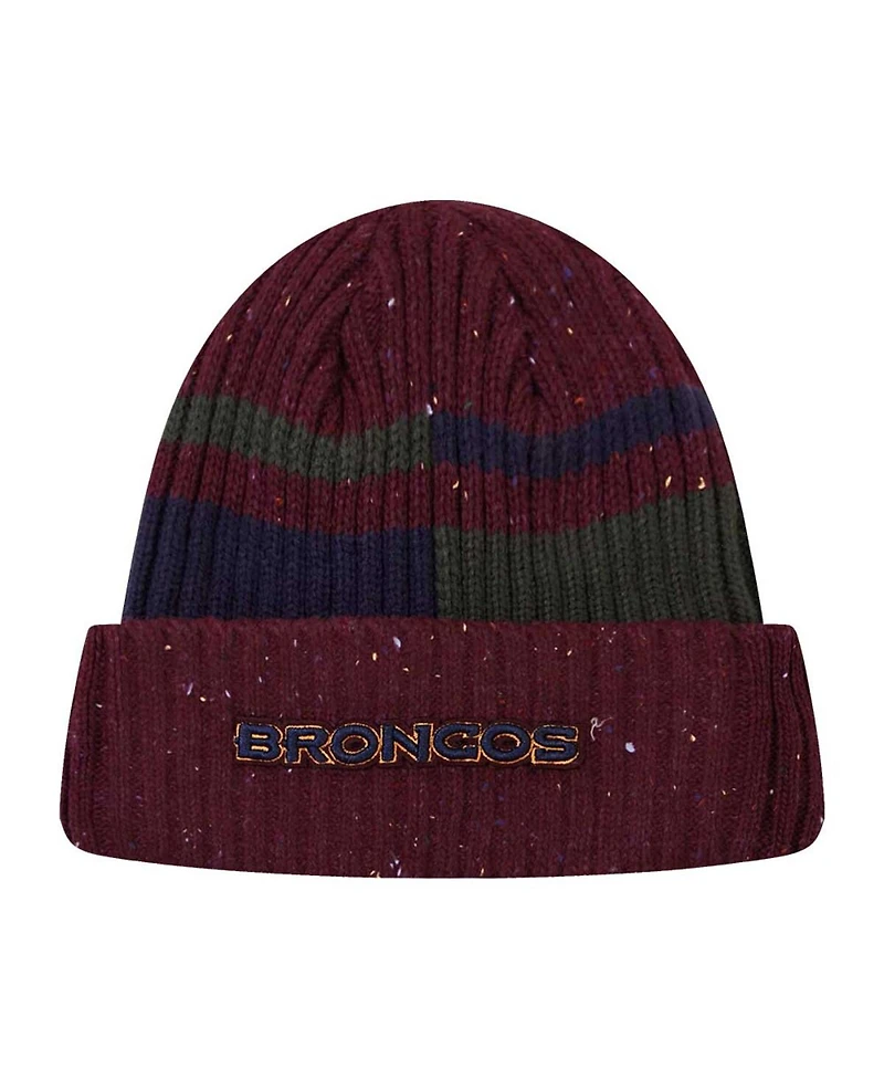Men's Pro Standard Burgundy Denver Broncos Speckled Cuffed Knit Hat