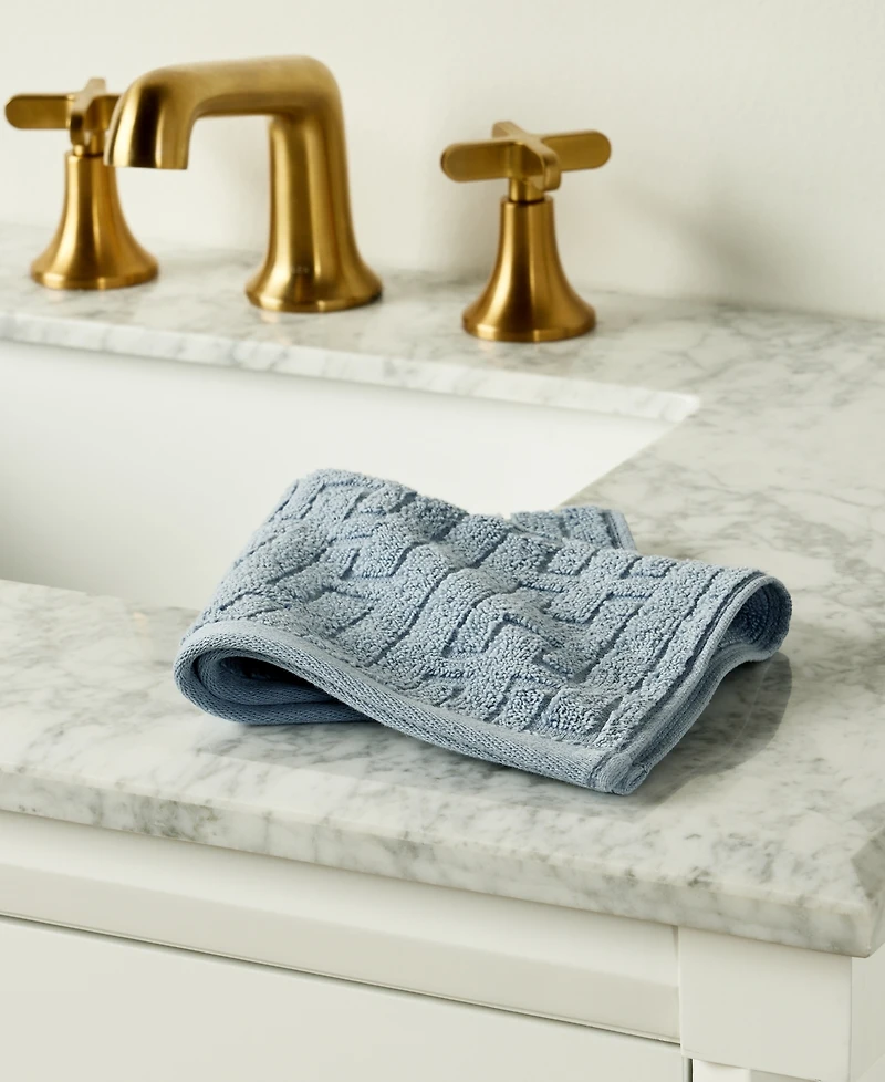 Hotel Collection Sculpted Chain-Link Wash Towel, 13" x 13", Exclusively at Macy's
