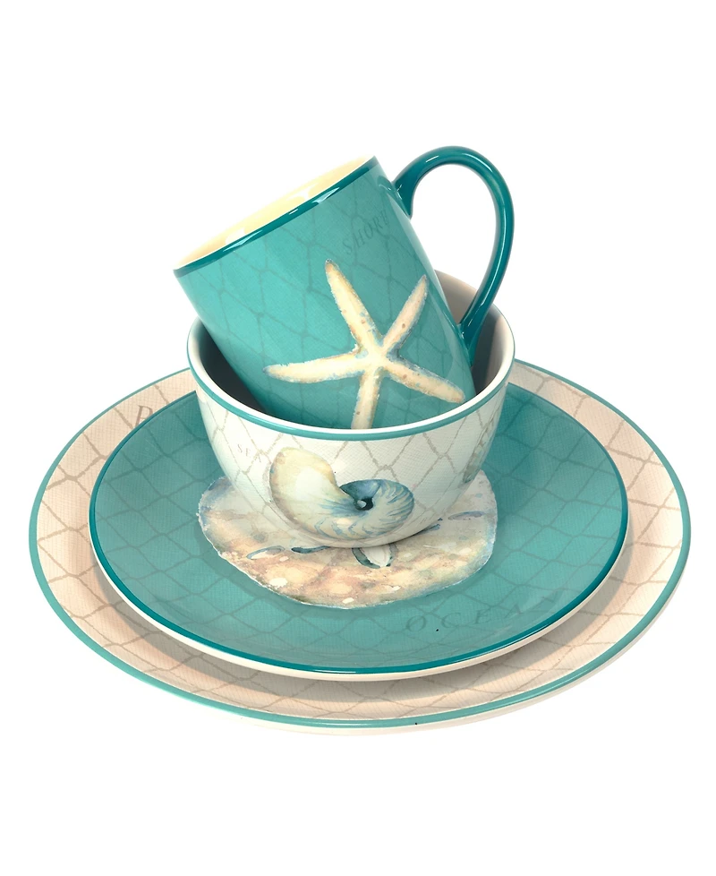 Certified International Ocean View 16Pc Dinnerware Set, Service for 4