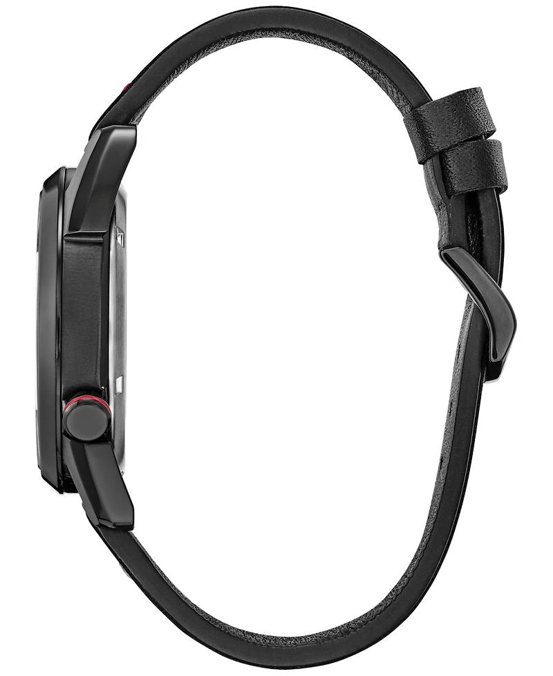 Citizen Eco-Drive Men's Marvel Miles Morales Black Leather Strap Watch 42mm