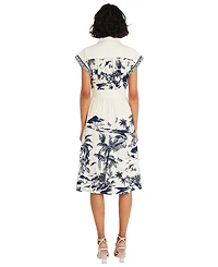 Maggy London Women's Printed Button-Down Dress
