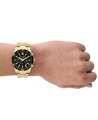A|X Armani Exchange Men's Chronograph Gold-Tone Stainless Steel Watch 44mm