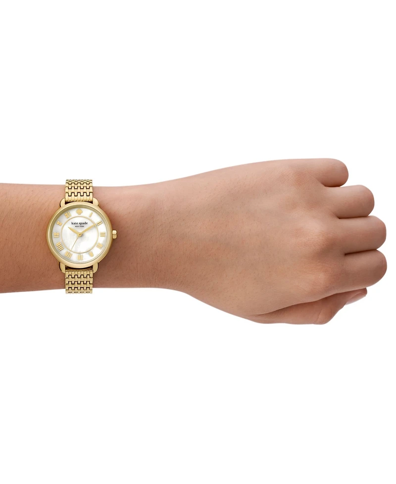 kate spade new york Women's Lily Avenue Three Hand Gold-Tone Stainless Steel Watch 34mm