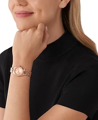 Michael Kors Women's Lexington Three-Hand Rose Gold-Tone Stainless Steel Watch 26mm