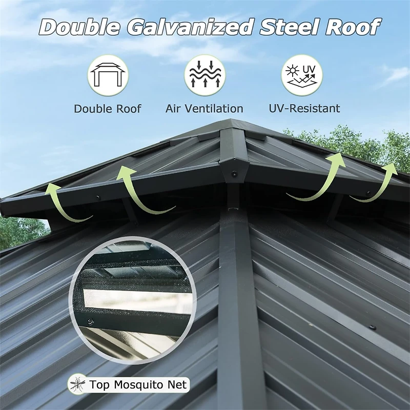 Streamdale 10' X 10' Hardtop Gazebo, Aluminum Metal Gazebo