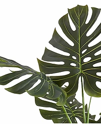 Monarch Specialties 55" Indoor Artificial Floor Monstera Tree with Black Pot