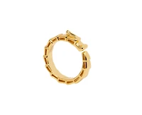 Sterling Silver 14K Gold Plated Fiery Dragon Ring - 7