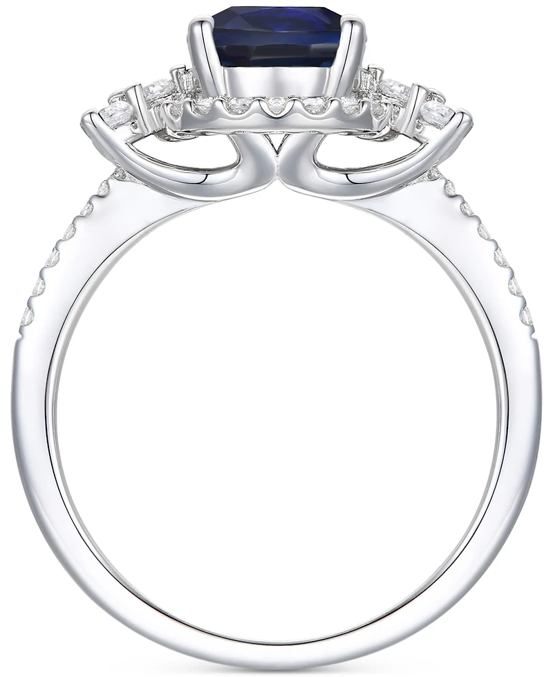 Garnet (1-1/10 ct. t.w.) & Lab-Grown White Sapphire (1/2 Ring 14k Rose Gold-Plated Sterling Silver (Also Blue Sapphire)