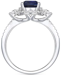 Garnet (1-1/10 ct. t.w.) & Lab-Grown White Sapphire (1/2 Ring 14k Rose Gold-Plated Sterling Silver (Also Blue Sapphire)