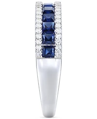 Lab-Grown Emerald (3/8 ct. t.w.) & White Sapphire (1/4 Band 14k Gold-Plated Sterling Silver (Also Blue