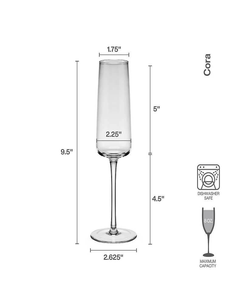 Mikasa Cora 8 Ounce Flute Glass 4-Piece Set