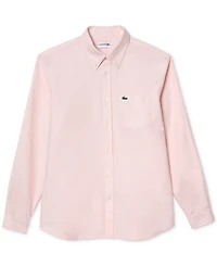 Lacoste Men's Woven Long Sleeve Button-Down Oxford Shirt