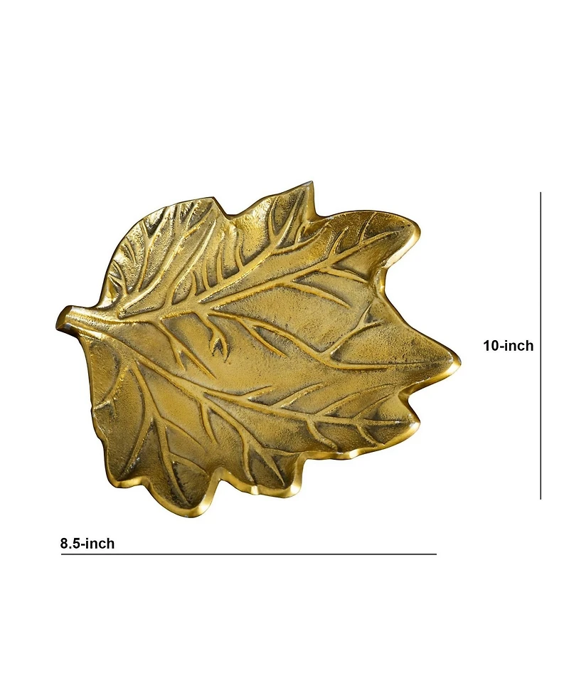 Nearly Natural 10in. Gold Tree of Life Leaf Decorative Accent Tray