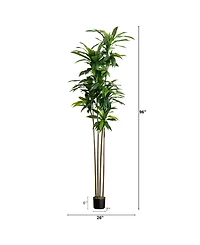 Nearly Natural 8ft. Artificial Dracaena Tree with Real Touch Leaves