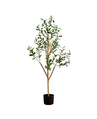 Nearly Natural 4ft. Artificial Olive Tree with Natural Trunk