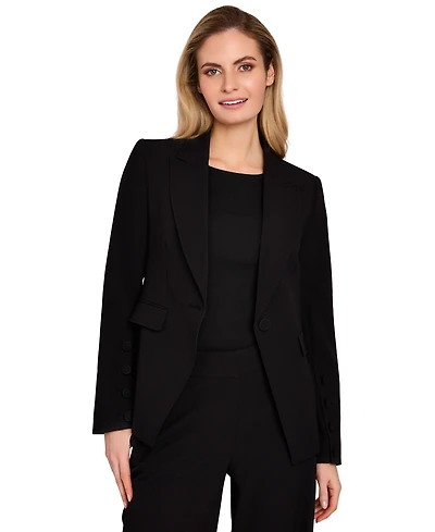 Tahari Asl Women's Peak Lapel One-Button Jacket