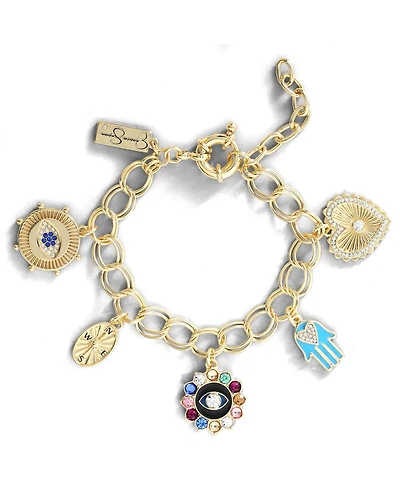 Jessica Simpson Womens Evil Eye Bracelet - Gold-Tone Evil Eye Bracelets for Women