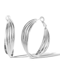 Jessica Simpson Womens Hoop Earrings Gold or Silver Tone Earrings for Women
